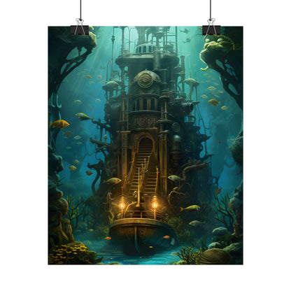Steampunk Undersea Odyssey: A Journey on the Nautilus - Poster