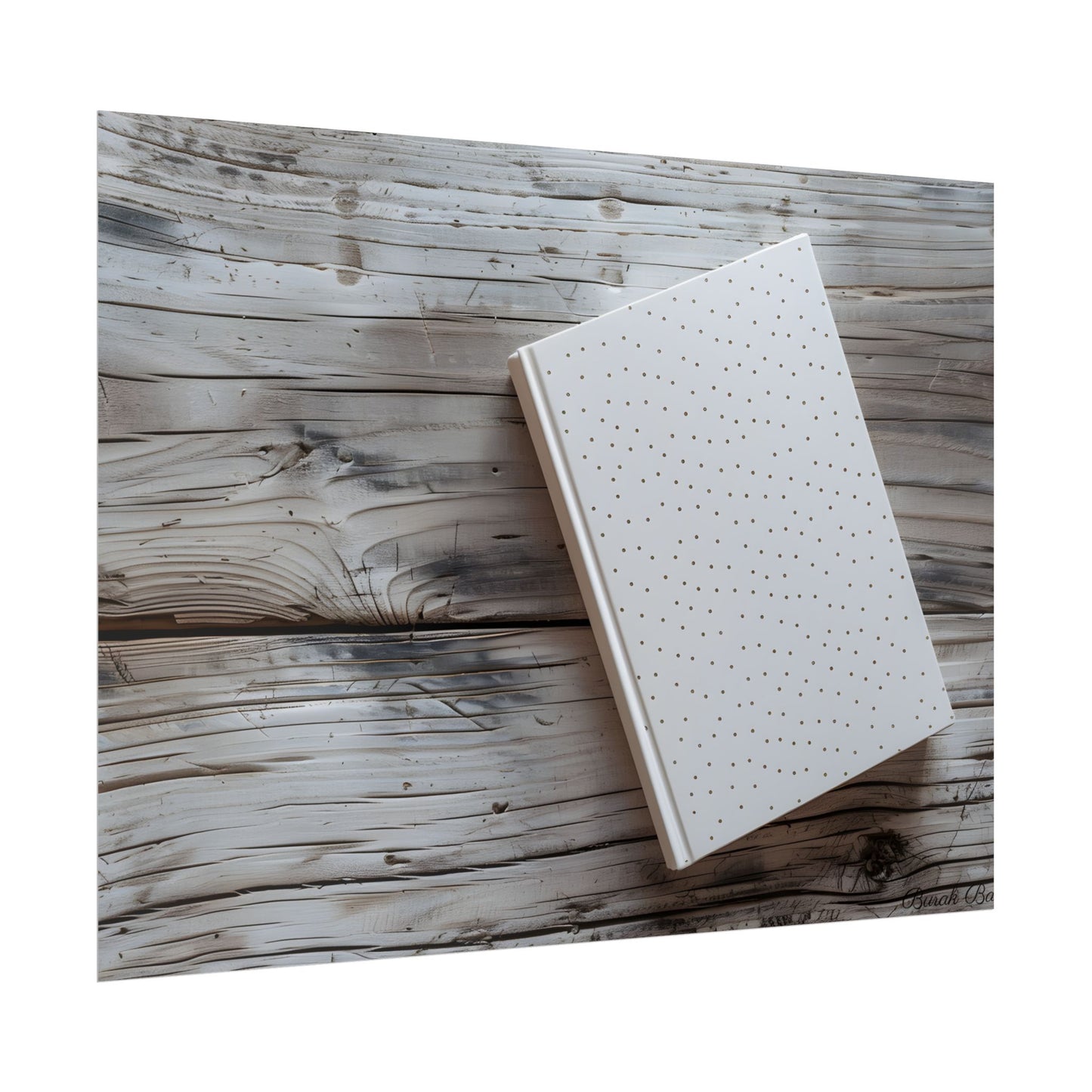 Minimalist Notebook with Embossed Dot Pattern: Unique Stationery Art - Poster