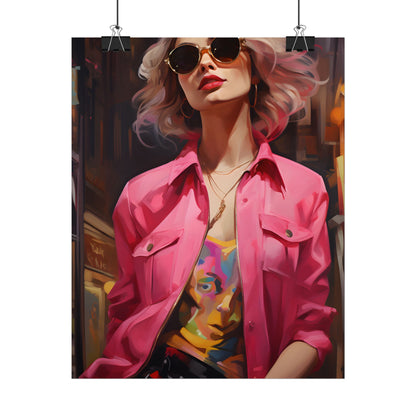 Urban Fashionista: City Chic Style Portrait - Poster