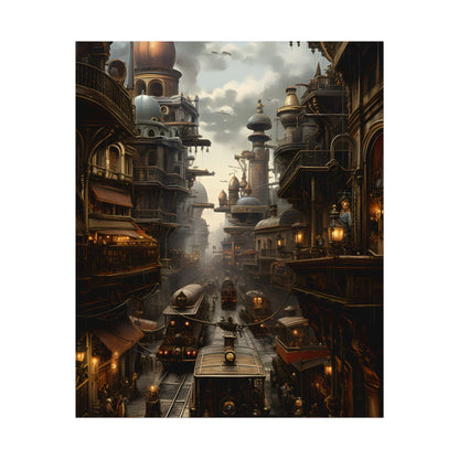 Steampunk Cityscape: Industrial Marvel Artwork - Poster