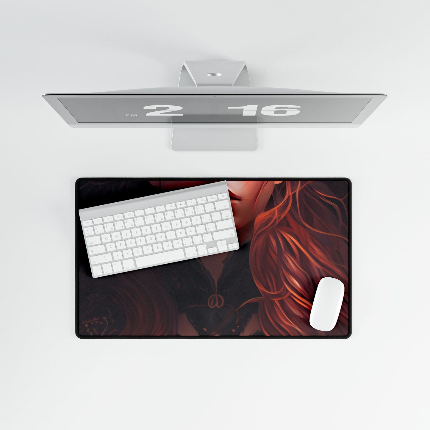 Redhead Female Portrait in a Dress - Desk Mat