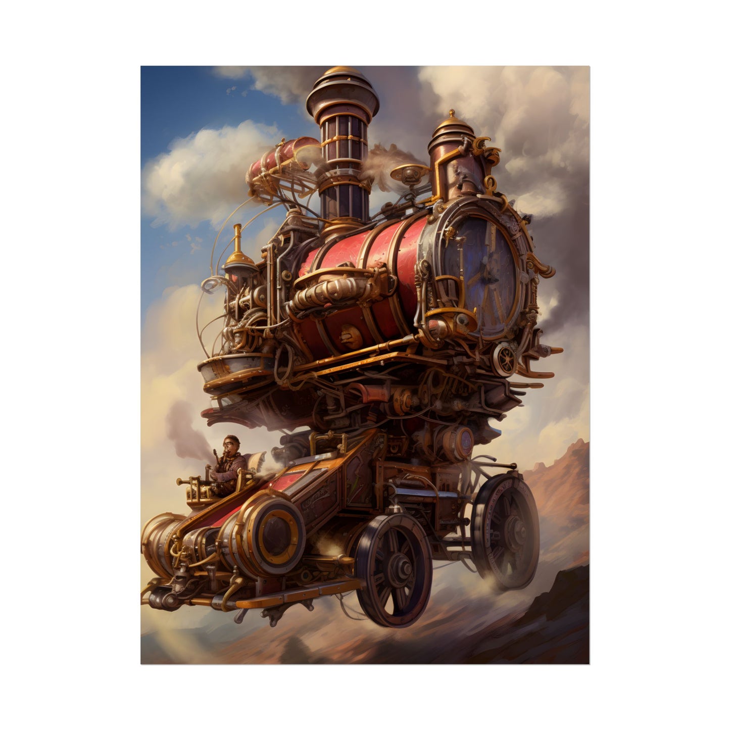 Steampunk Thrill: Airship Sky Race Adventure - Poster