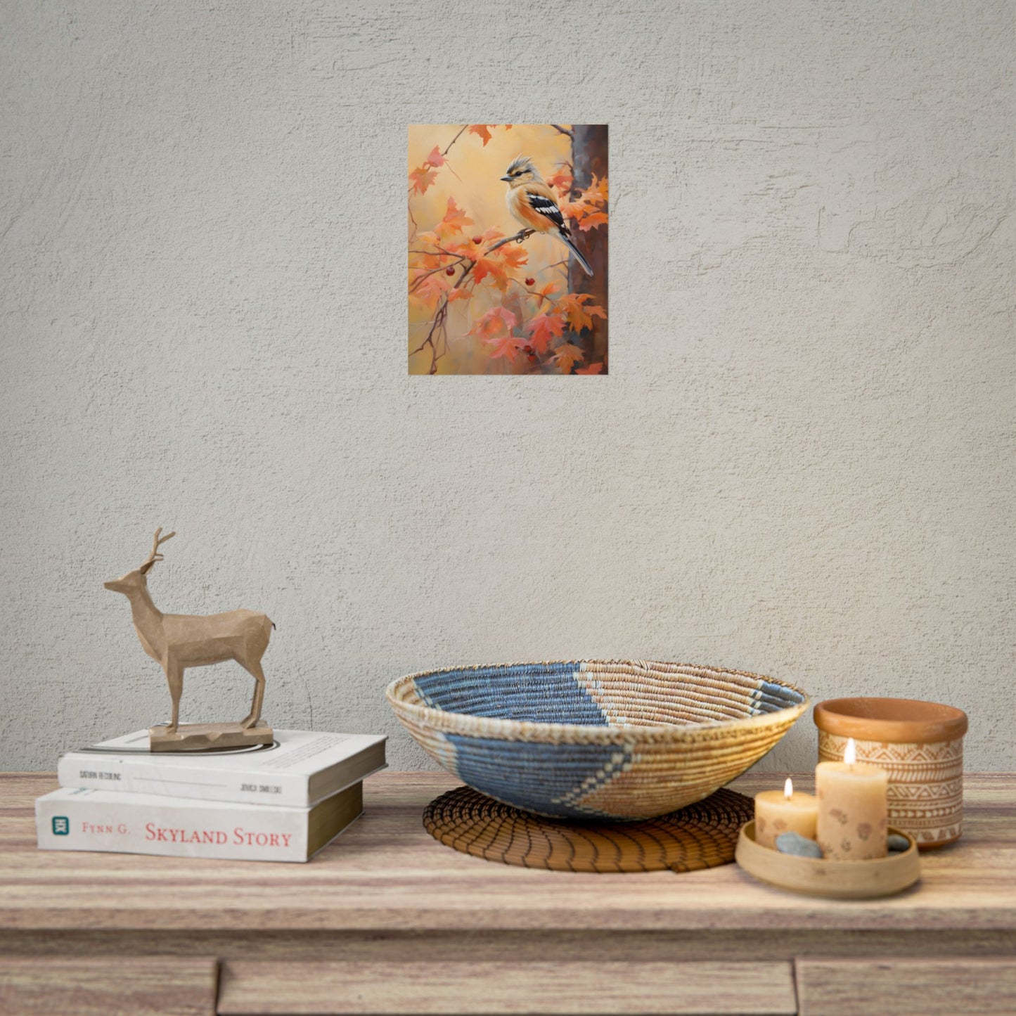 Vibrant Autumn Oak: Realistic Oil Painting - Poster