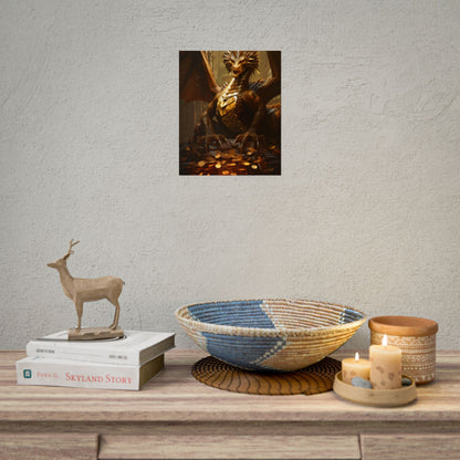 Majestic Dragon Guardian: Fantasy Artwork in a Magical Lair - Poster