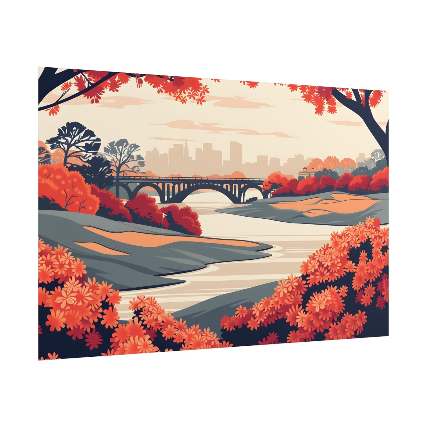 Retro Golf Course Illustration: Classic Greens - Poster
