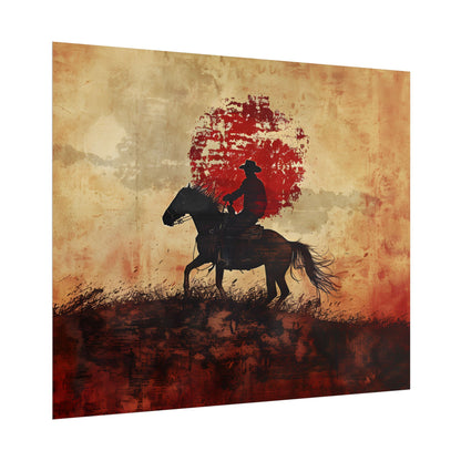 Dynamic Rodeo Scene: Earthy Tones of a Thrilling Ride - Poster