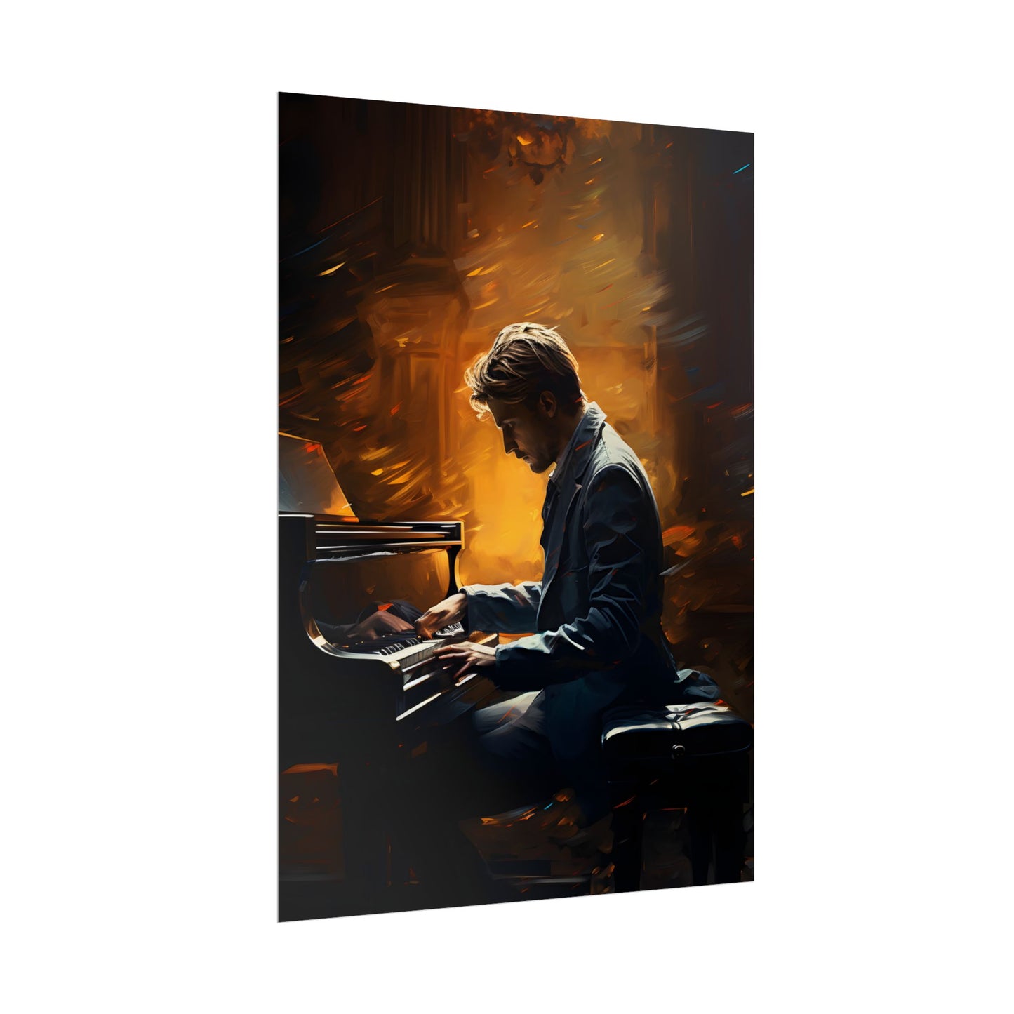Mysterious Piano Portrait: A Dramatic Musical Masterpiece - Poster
