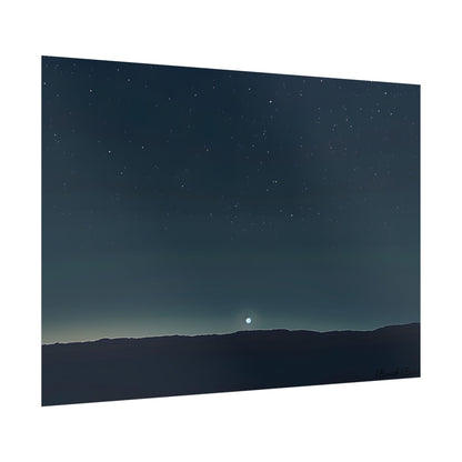 Minimalist Night Sky: Celestial Artwork with Stars and Palette - Poster