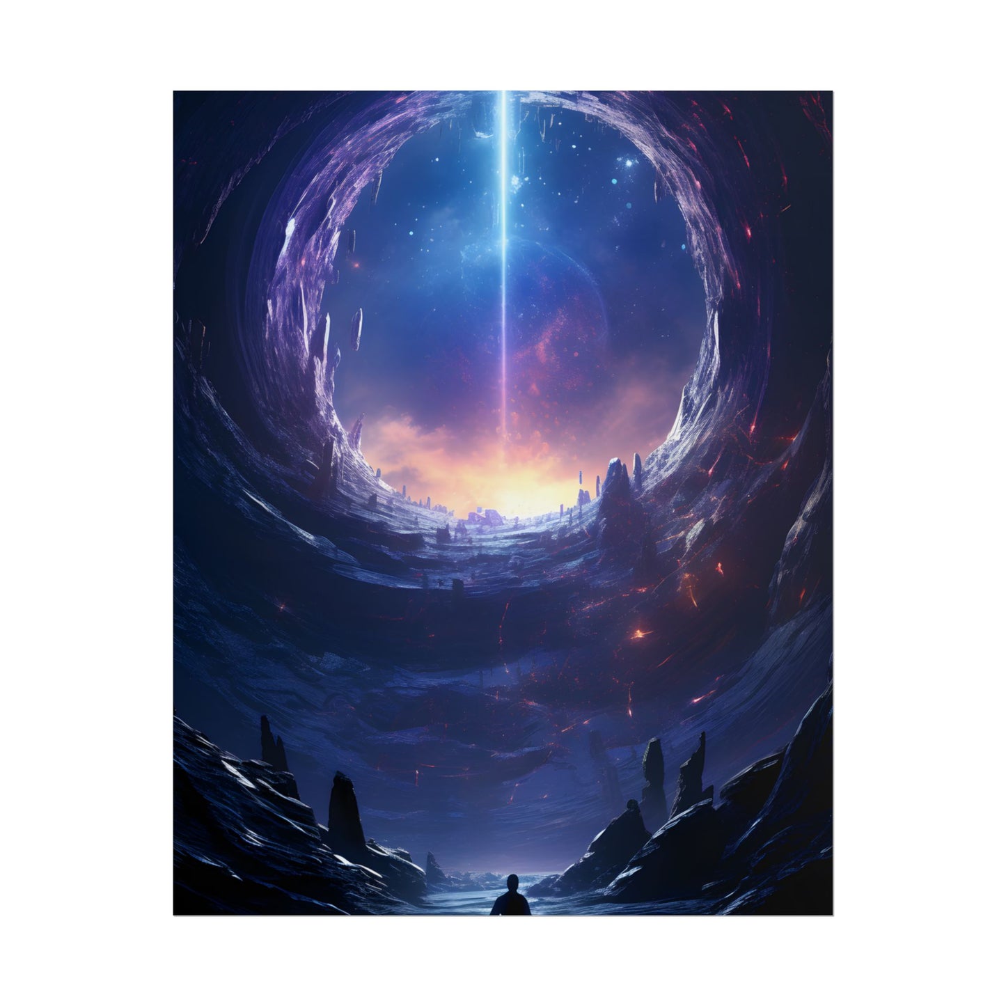 Black Hole Galaxy: Cosmic Digital Artwork - Poster
