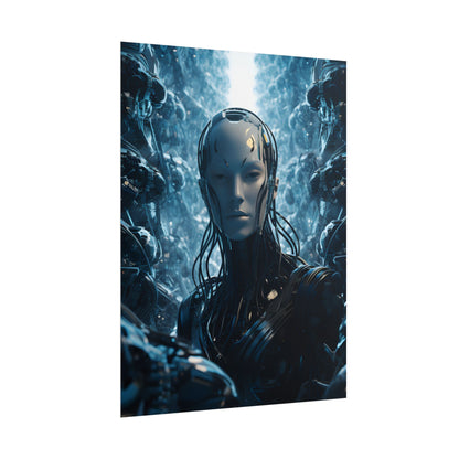Robot Orchestra Symphony: Futuristic City Digital Art - Poster