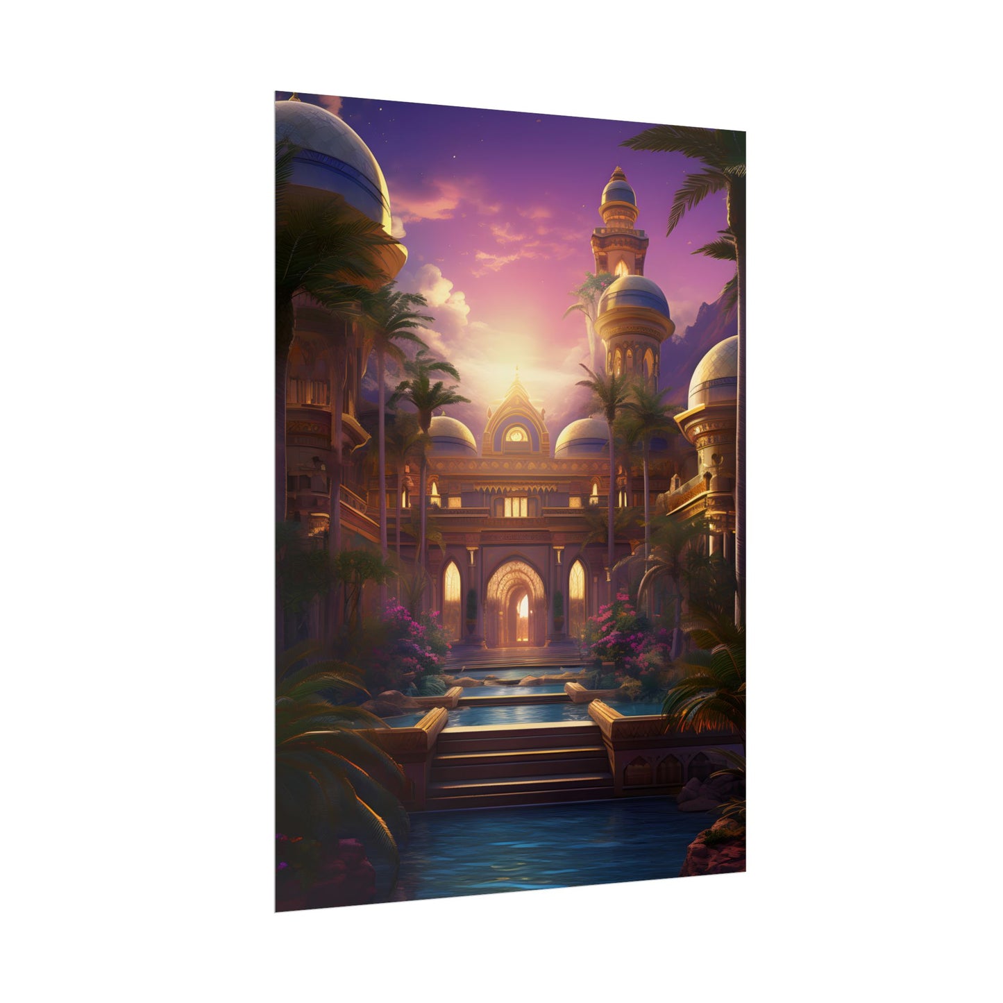 Mythical Desert Oasis: Arabian Nights-Inspired Artwork - Poster