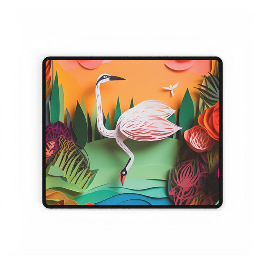 Peaceful Island Landscape: Paper Quilling Water Scene Art - Desk Mat