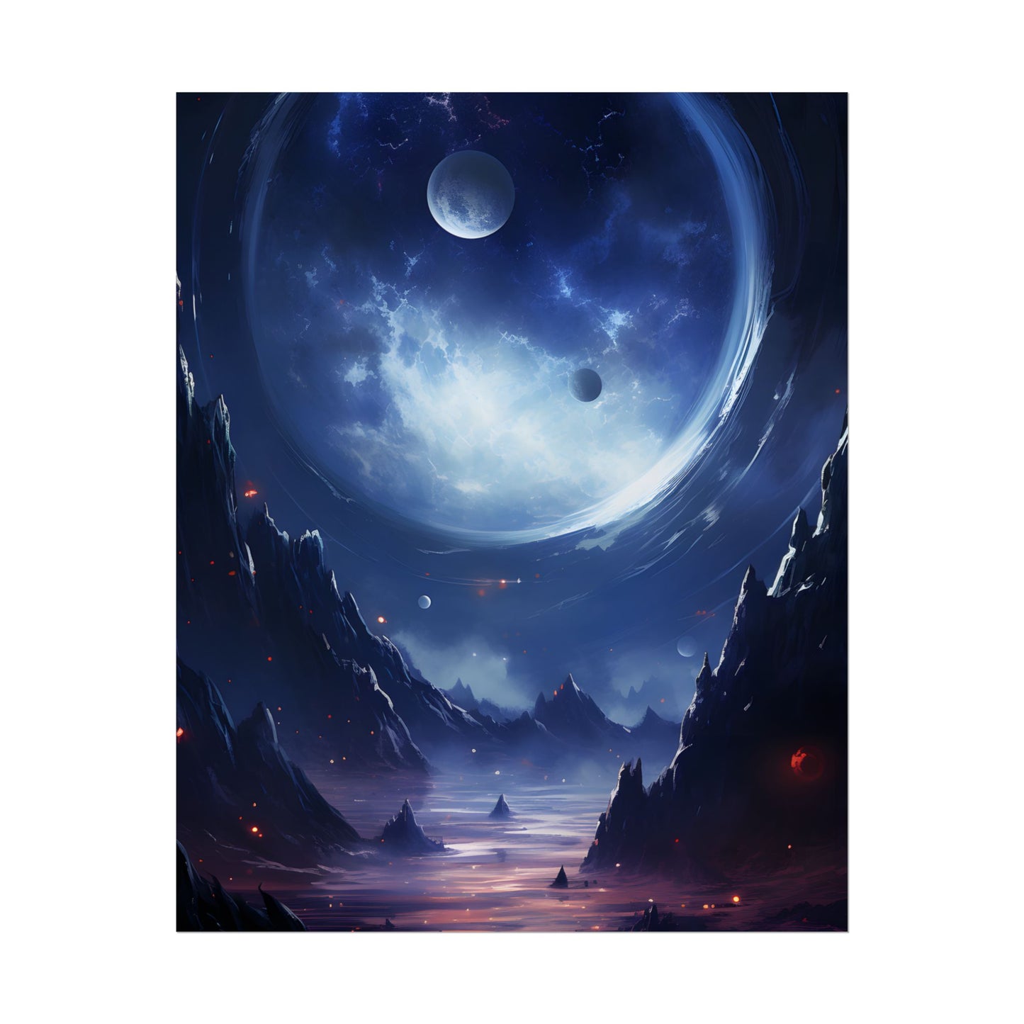 Cosmic Encounter: Black Hole Space Art - Poster