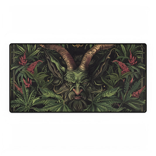 Victorian Devil: Dark Ominous Illustration - Desk Mat