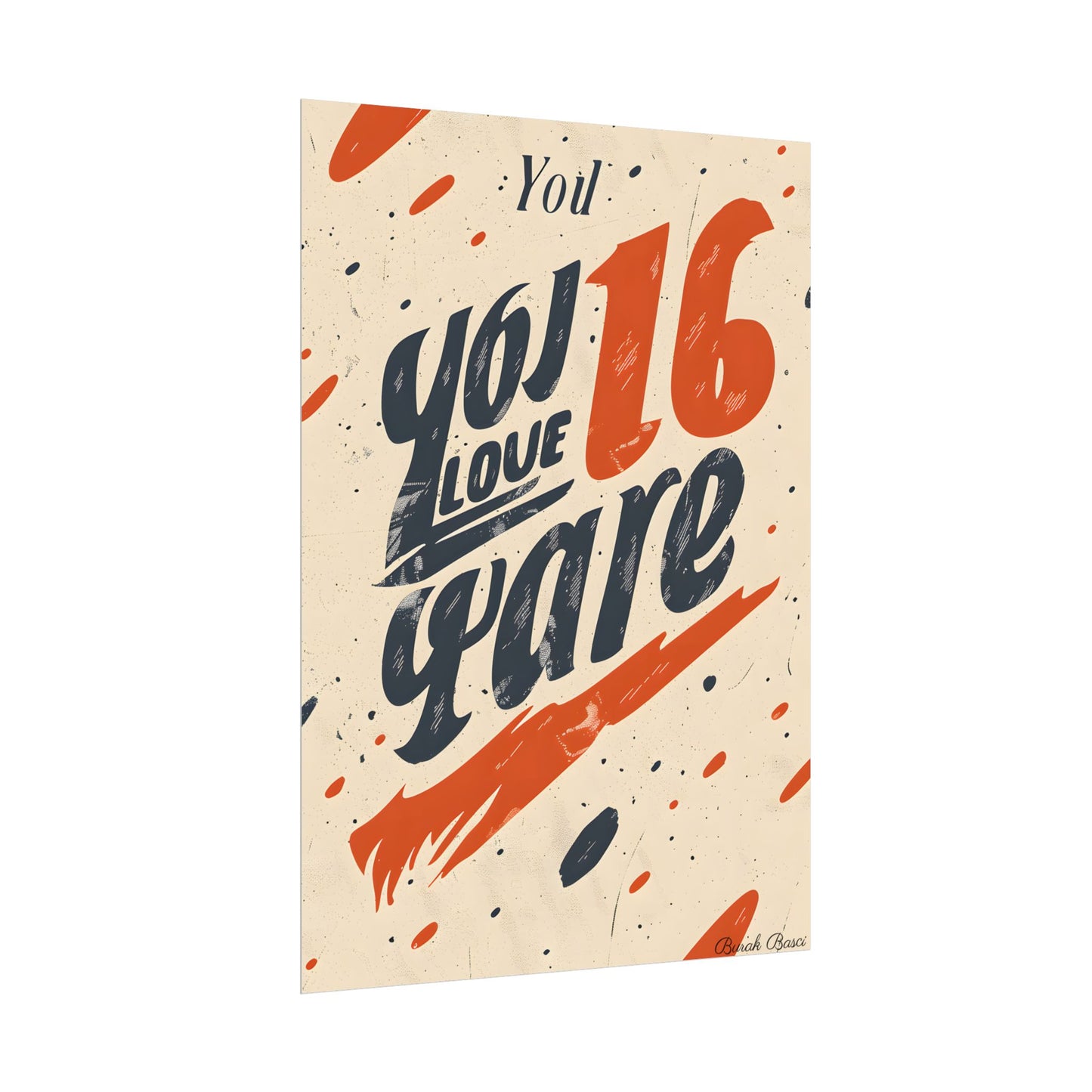 Vintage Distressed Poster Art: Red A - Poster