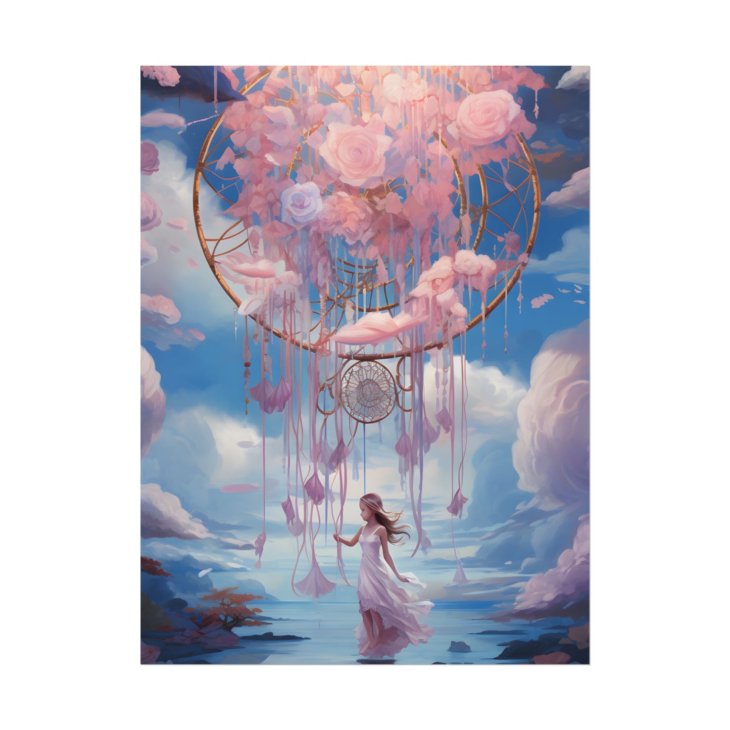 Dreamscape of Whispers: Ethereal Realm Digital Artwork - Poster