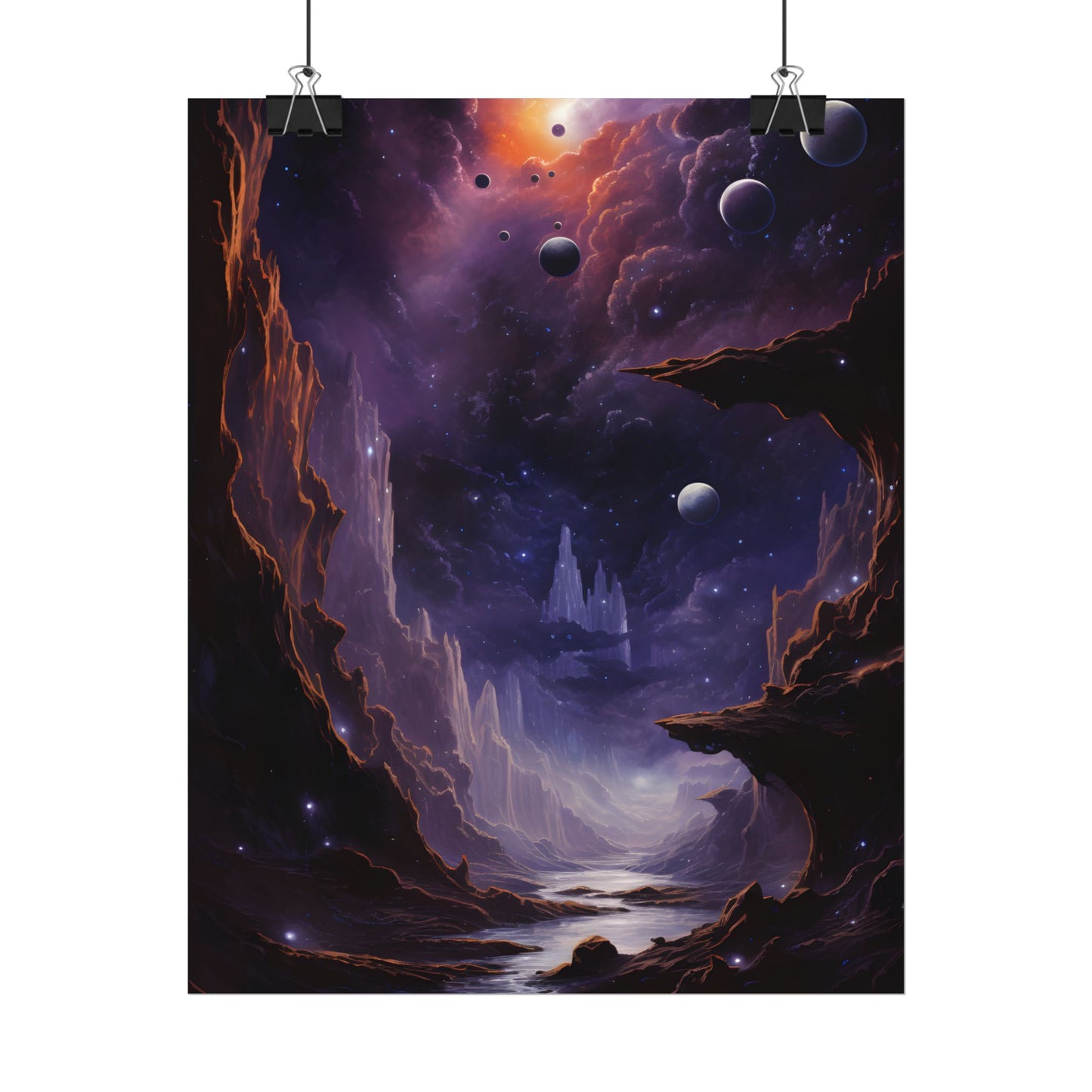 Black Hole Cosmic Odyssey: A Massive Planet's Journey Through Space - Poster