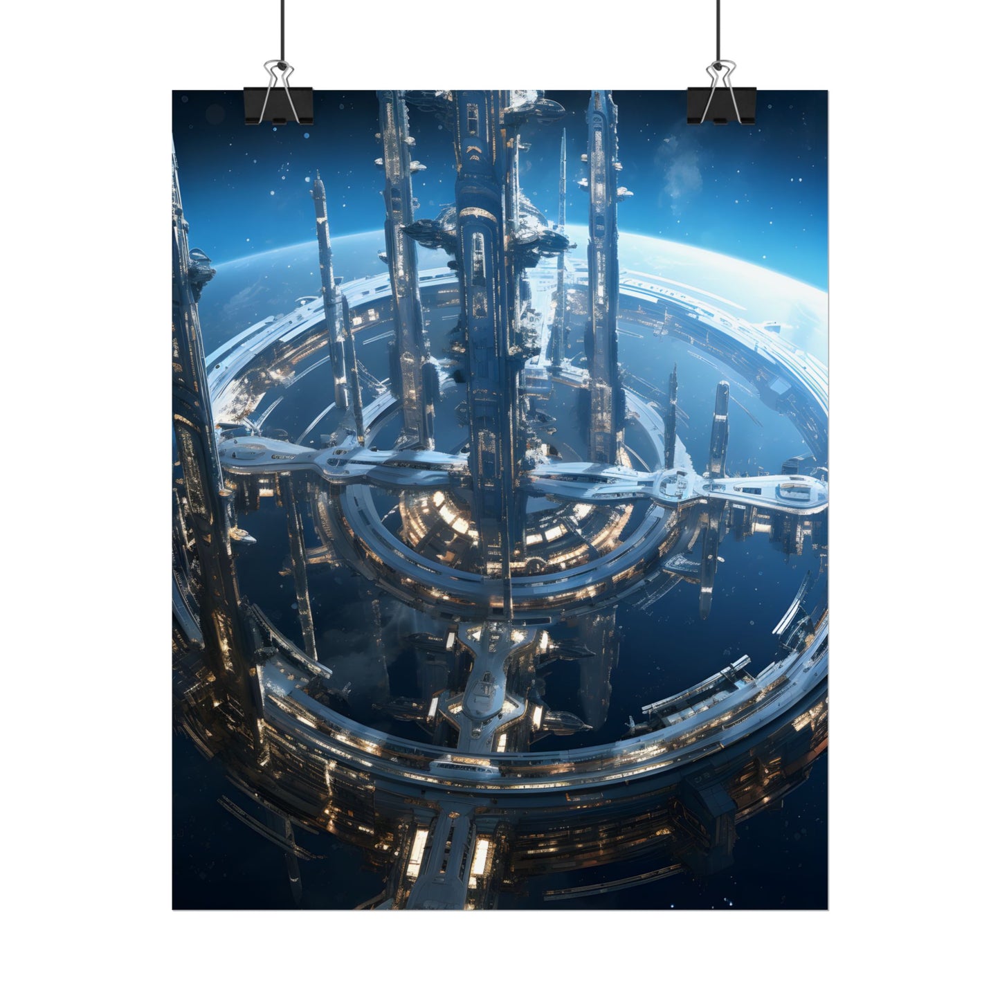Futuristic Space Station: Aetherial Hub - Poster