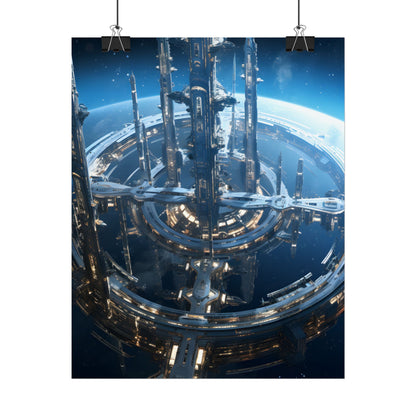 Futuristic Space Station: Aetherial Hub - Poster
