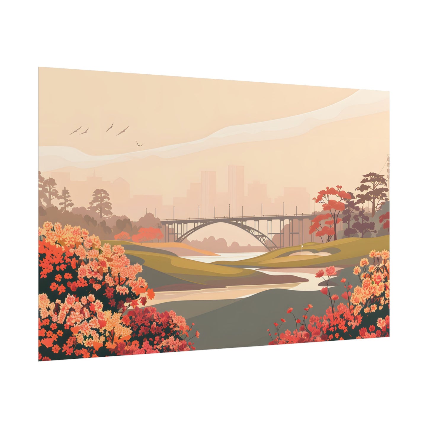 Retro Golf at Augusta: Vintage Illustration - Poster