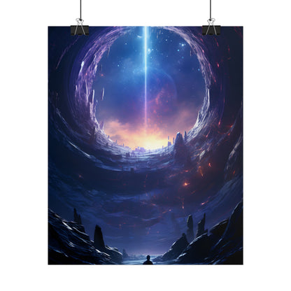 Black Hole Galaxy: Cosmic Digital Artwork - Poster