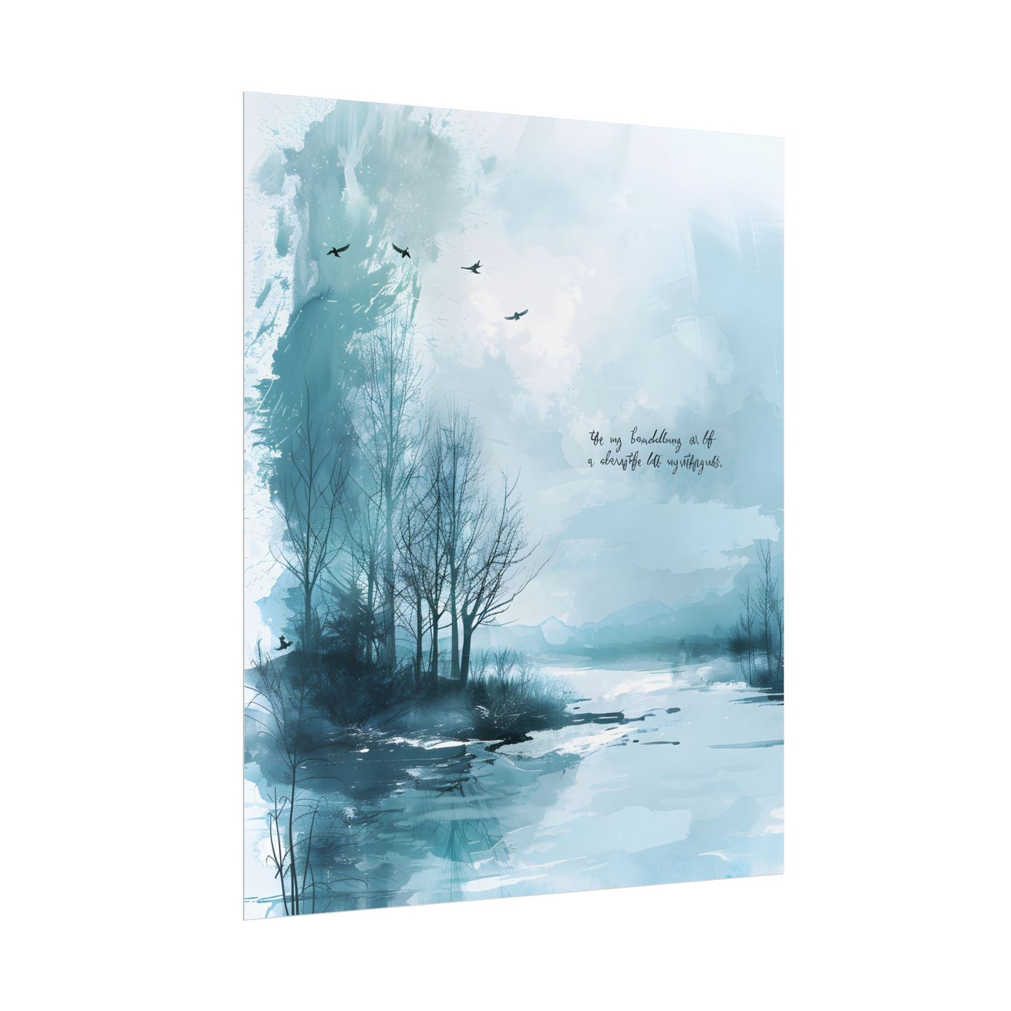 Serene Landscape: A Peaceful Nature Scene with Inspirational Quote - Poster