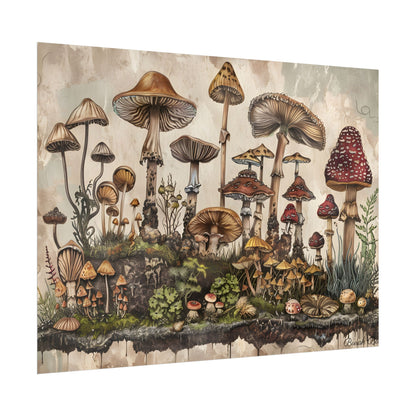 Vintage Mushroom Illustrations: A Collection of Unique Fungi - Poster