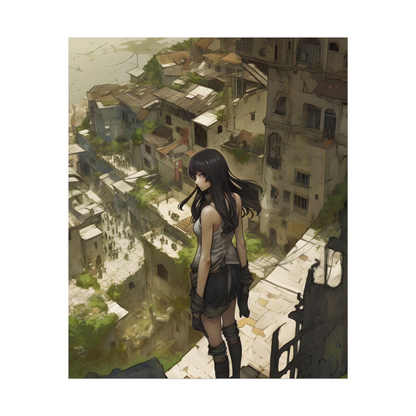 Dramatic Bird's Eye View: Mysterious Anime Encounter - Poster