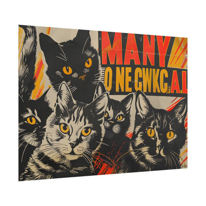 Red Cats in Soviet Motion: A Playful Poster Art - Poster
