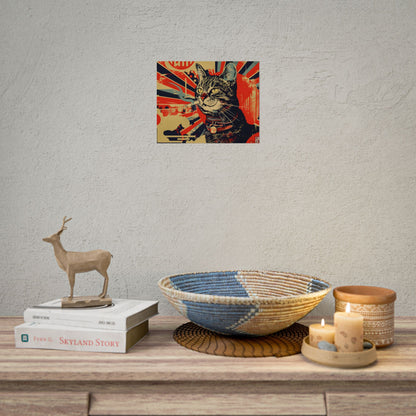 Whimsical Urban Wildlife: Cat Art in a Bolstered Setting - Poster