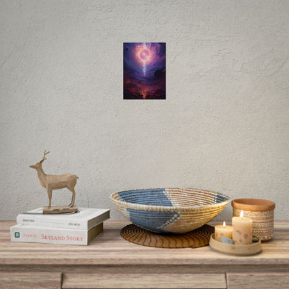 Black Hole Cosmic Odyssey: Dark Planet in Space Art - Poster