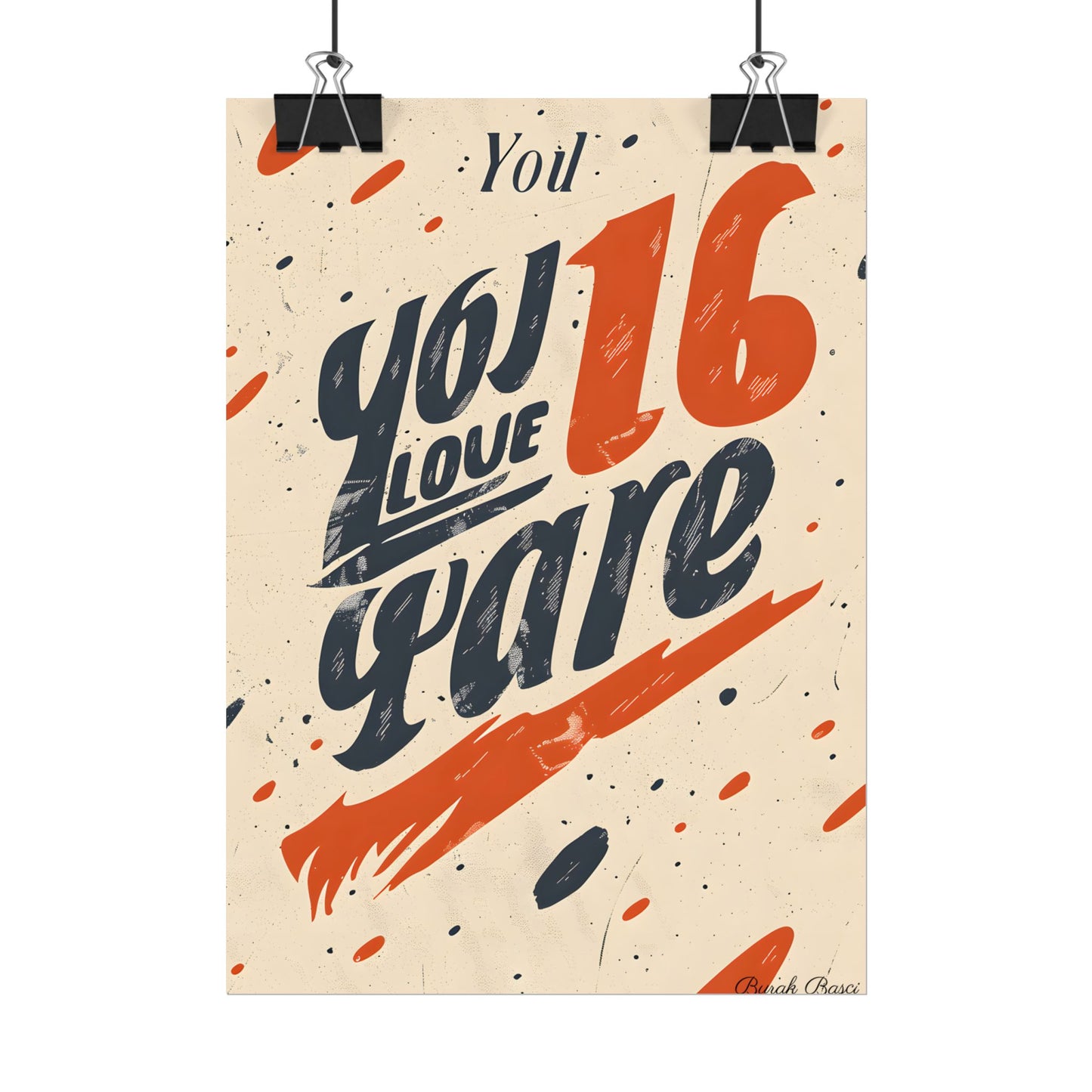 Vintage Distressed Poster Art: Red A - Poster