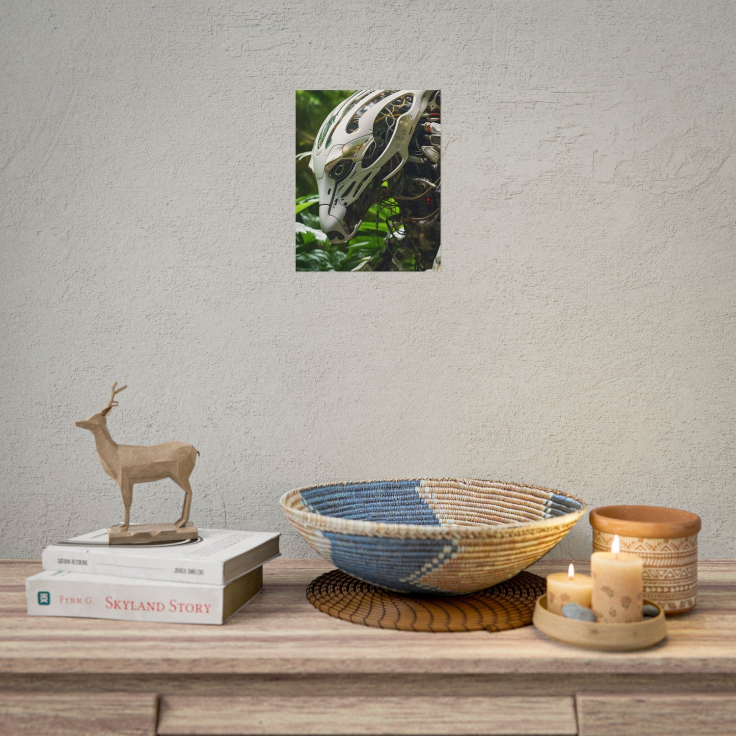 Tranquil Wildlife Sanctuary: AI-Operated Robot in Nature's Harmony - Poster