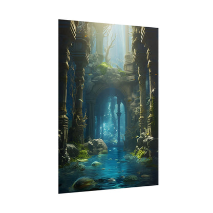 Mysterious Sunken Ancient Civilization: Underwater Artwork - Poster