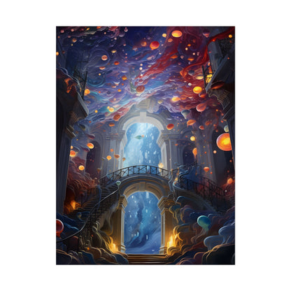 Celestial Art Gallery: Atmospheric Interior Space - Poster