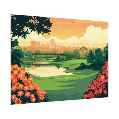 Retro Golf Illustration: Augusta National Georgia - Poster