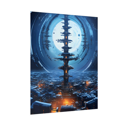 Aetherial Space Station: Low Earth Orbit Digital Art - Poster