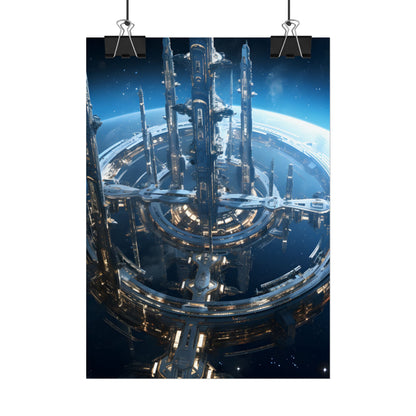 Futuristic Space Station: Aetherial Hub - Poster