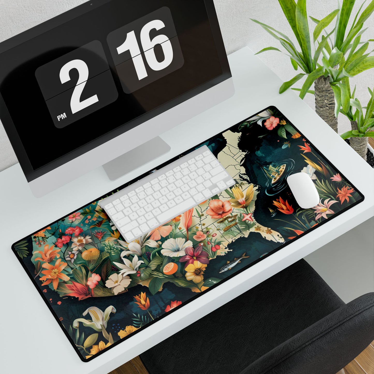 Beautiful Florida State Map: Vibrant Geographic Artwork - Desk Mat