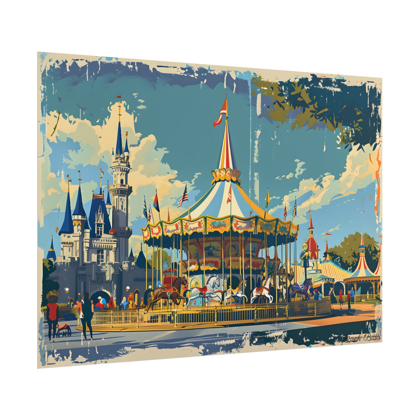 Vintage Disney Nostalgia: Retro Attraction Poster Art - Poster