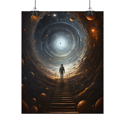 Space-Time Explorer: Intrepid Journey in Black and White - Poster