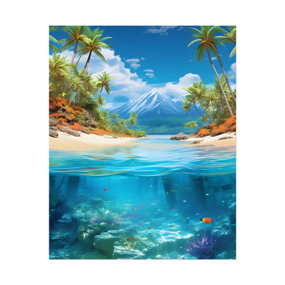 Tropical Paradise Tranquility: Lush Island Getaway Art - Poster