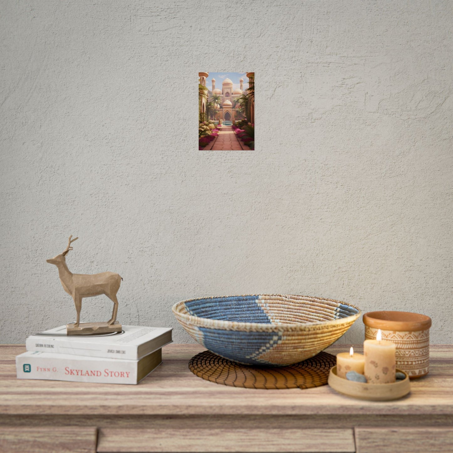 Hidden Arabian Desert Paradise: Serene Oasis Art - Poster