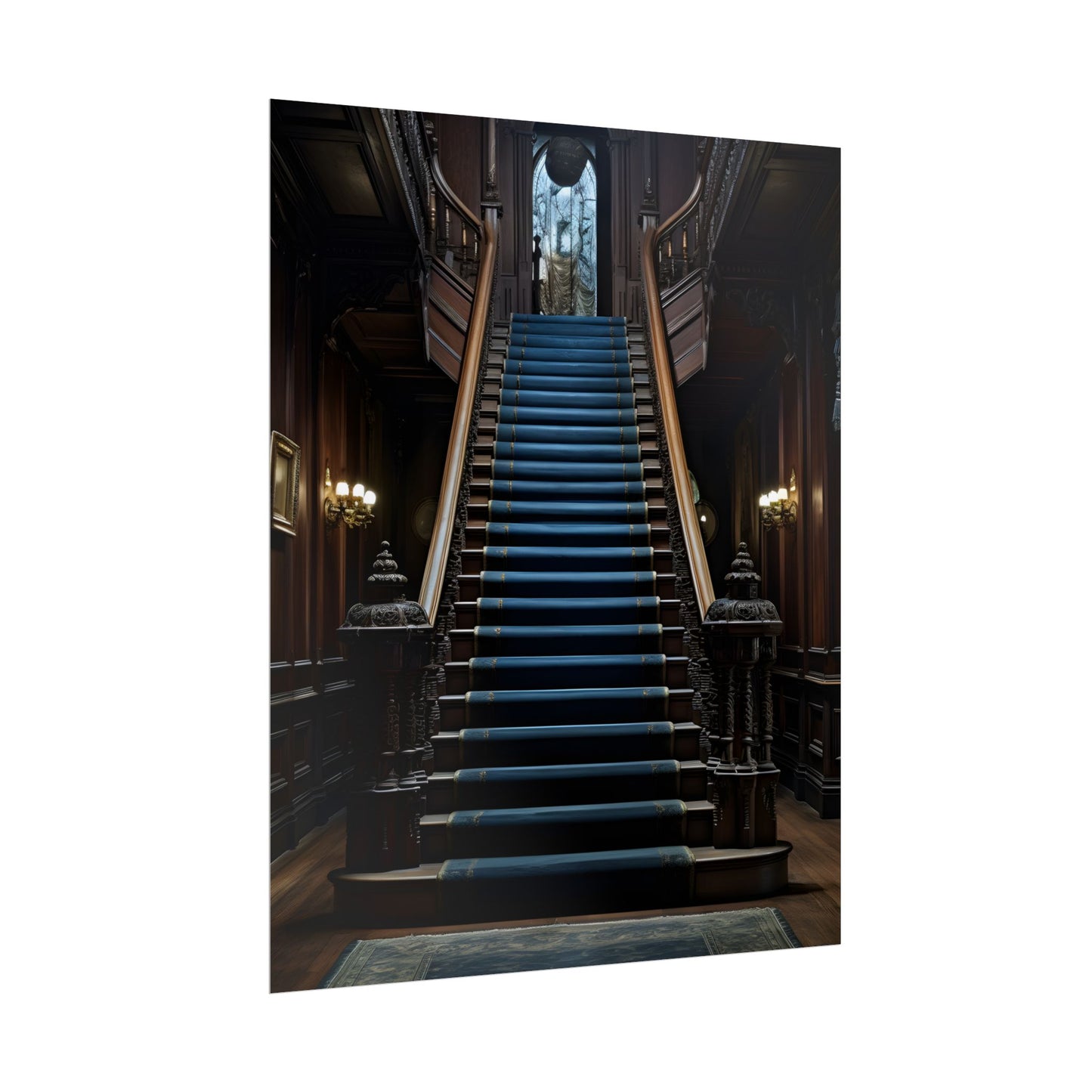 Haunted Gothic Mansion: Spooky Victorian Atmosphere Artwork - Poster