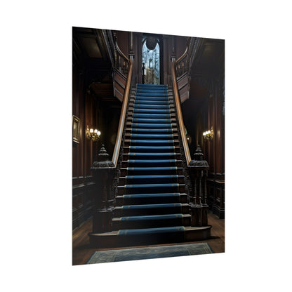 Haunted Gothic Mansion: Spooky Victorian Atmosphere Artwork - Poster