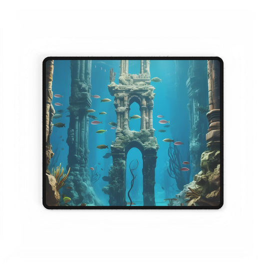 Unveiling the Hidden Underwater Lost City: Ancient Ruins - Desk Mat