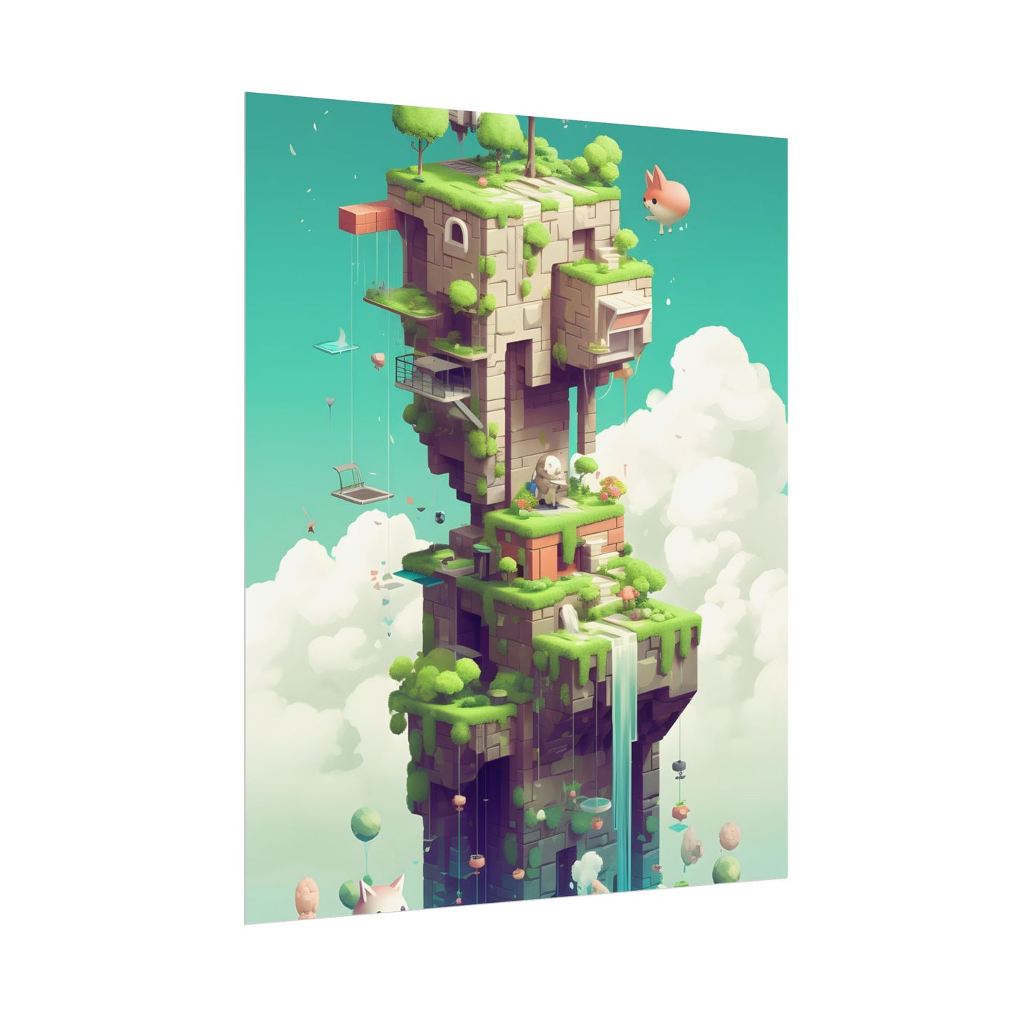 Pixelated Cyber-Pet World: A Group of Colorful Creatures - Poster