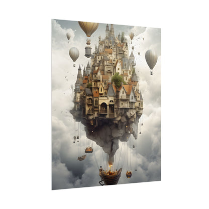 Casual Portrait: Soft Lighting and Light Blue Background - Poster