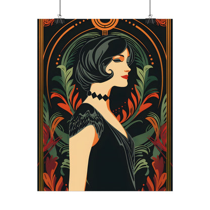 Elegant Vintage Poster: A Woman's Enchanting Presence - Poster