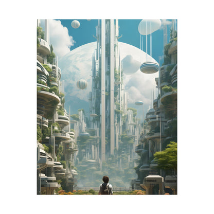 Dystopian Utopia: Futuristic Cityscape Under Oppression - Poster